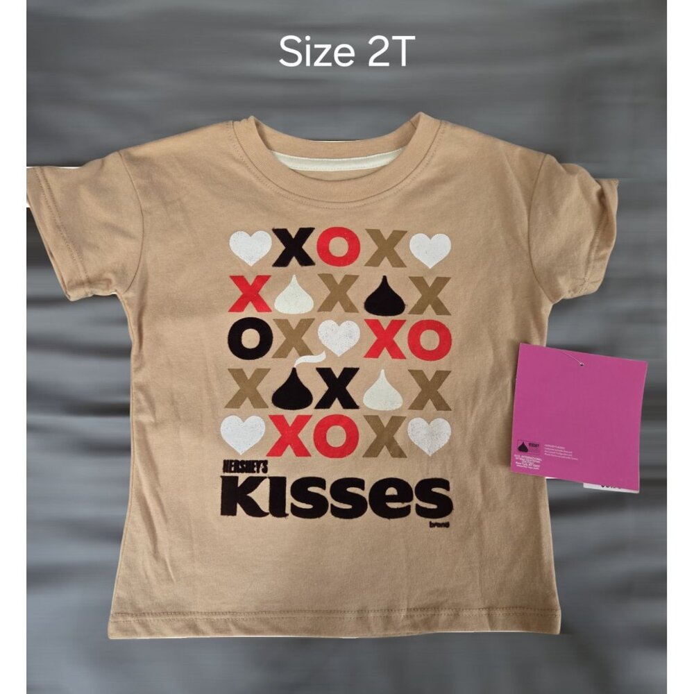 NWT Hershey's Kisses Girls Beige T-Shirt & Ankle Socks 3 Pack / 2T-3T